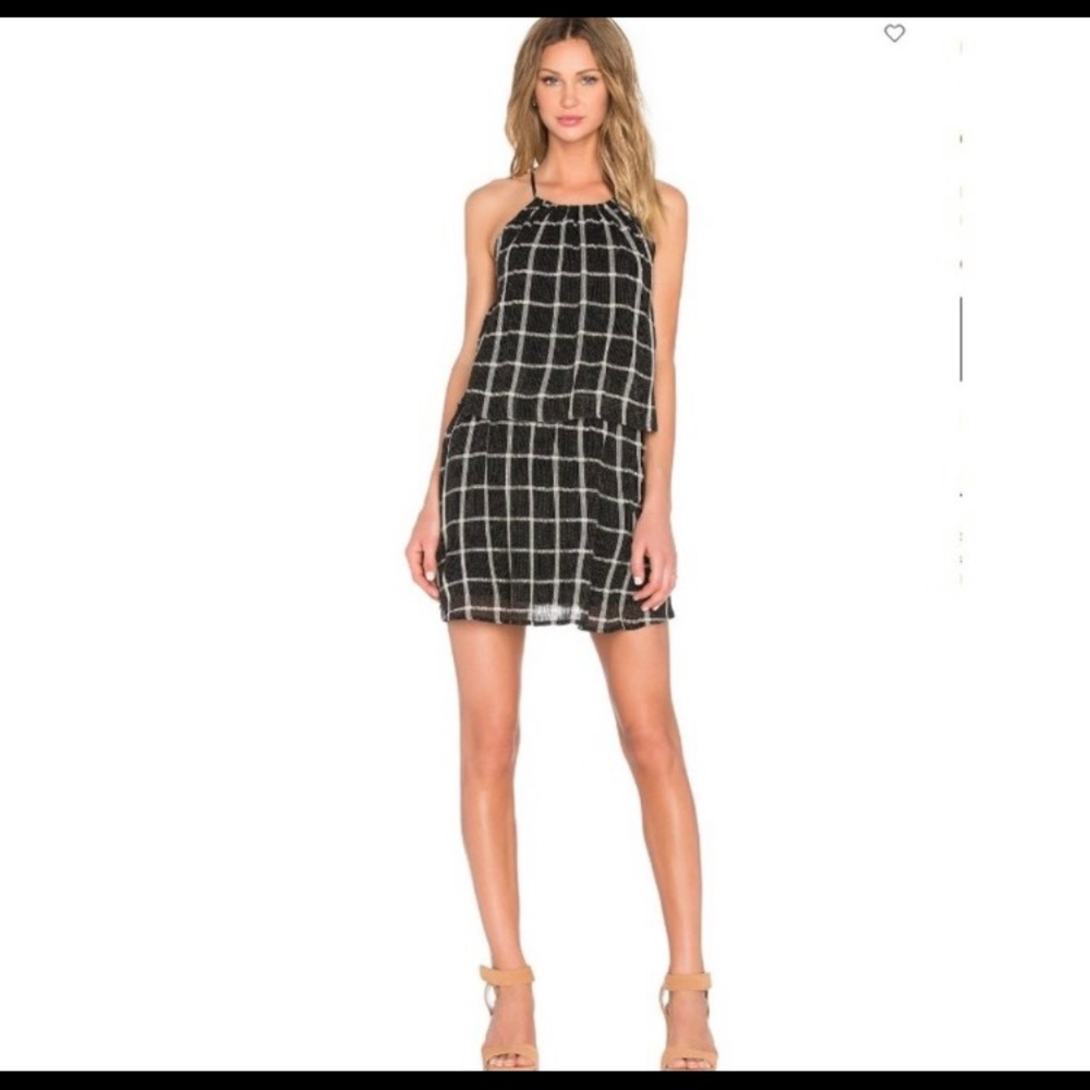NWT Michael Stars Black Plaid Halter Dress Size Small